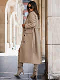 Double-Breasted Lapel Longline Coat