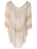 Flowy Crochet-Trim Beach Cover-Up Dress