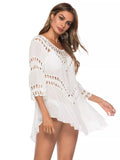 Flowy Crochet-Trim Beach Cover-Up Dress