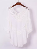 Flowy Crochet-Trim Beach Cover-Up Dress