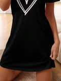 Heart Print Short Sleeve Lounge Dress