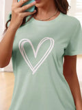 Heart Print Short Sleeve Lounge Dress