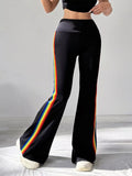 High-Waisted Side-Stripe Flare Active Pants