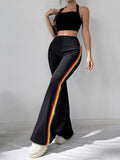 High-Waisted Side-Stripe Flare Active Pants
