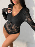 Women’s Lace V-Neck Bodysuit