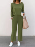 Women’s Long Sleeve Top and Wide Leg Pants Set
