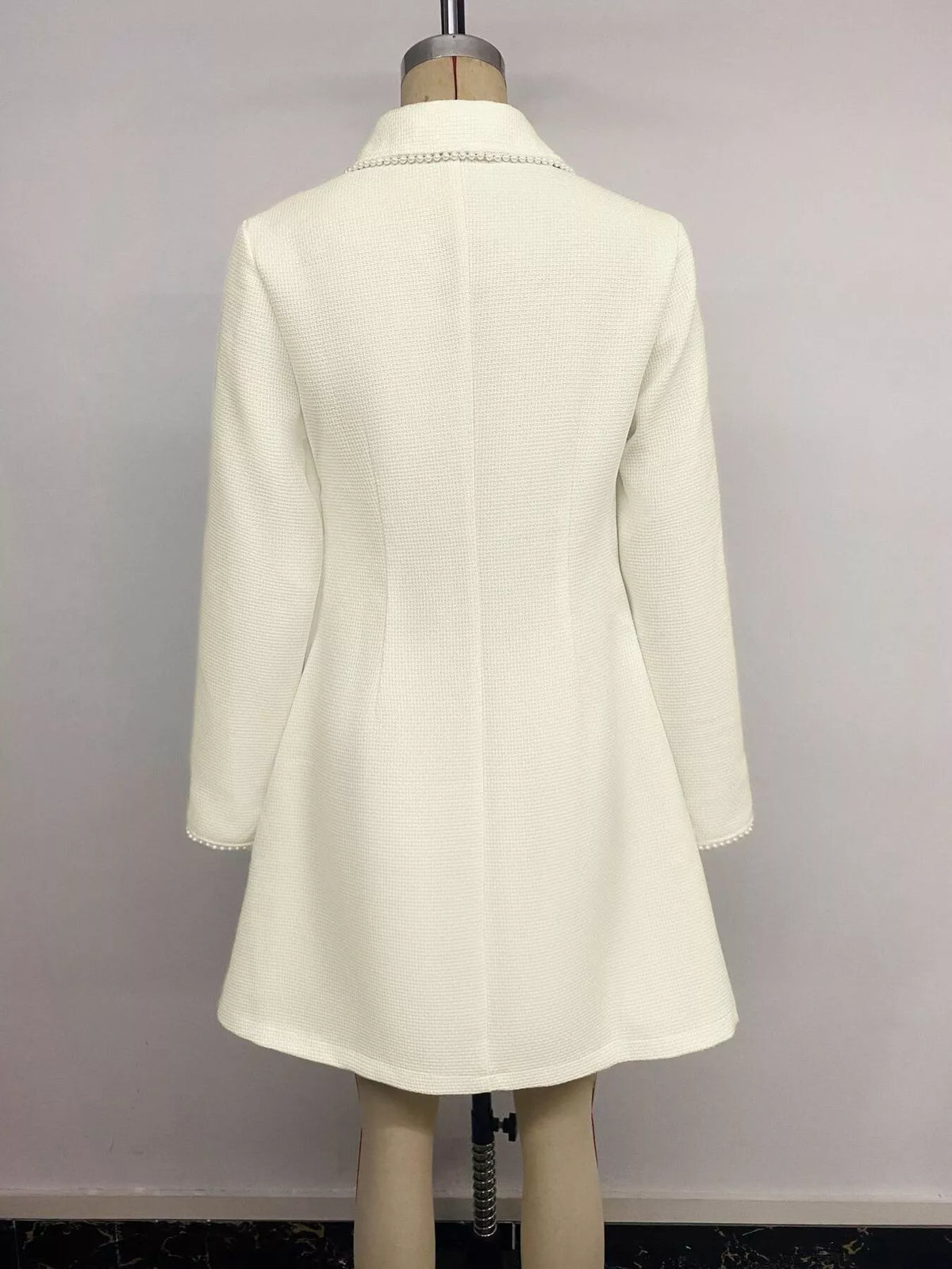 Peter Pan Collar Button-Front Tweed Mini Dress