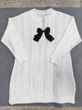 Plus-Size Cable-Knit Bow Sweater Dress