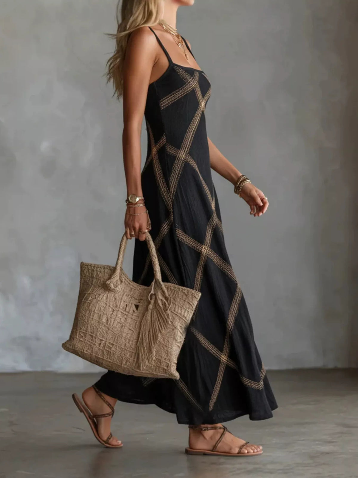 Plus Size Square Neck Maxi Dress