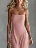 Plus Size Square Neck Maxi Dress Dusty Pink / S