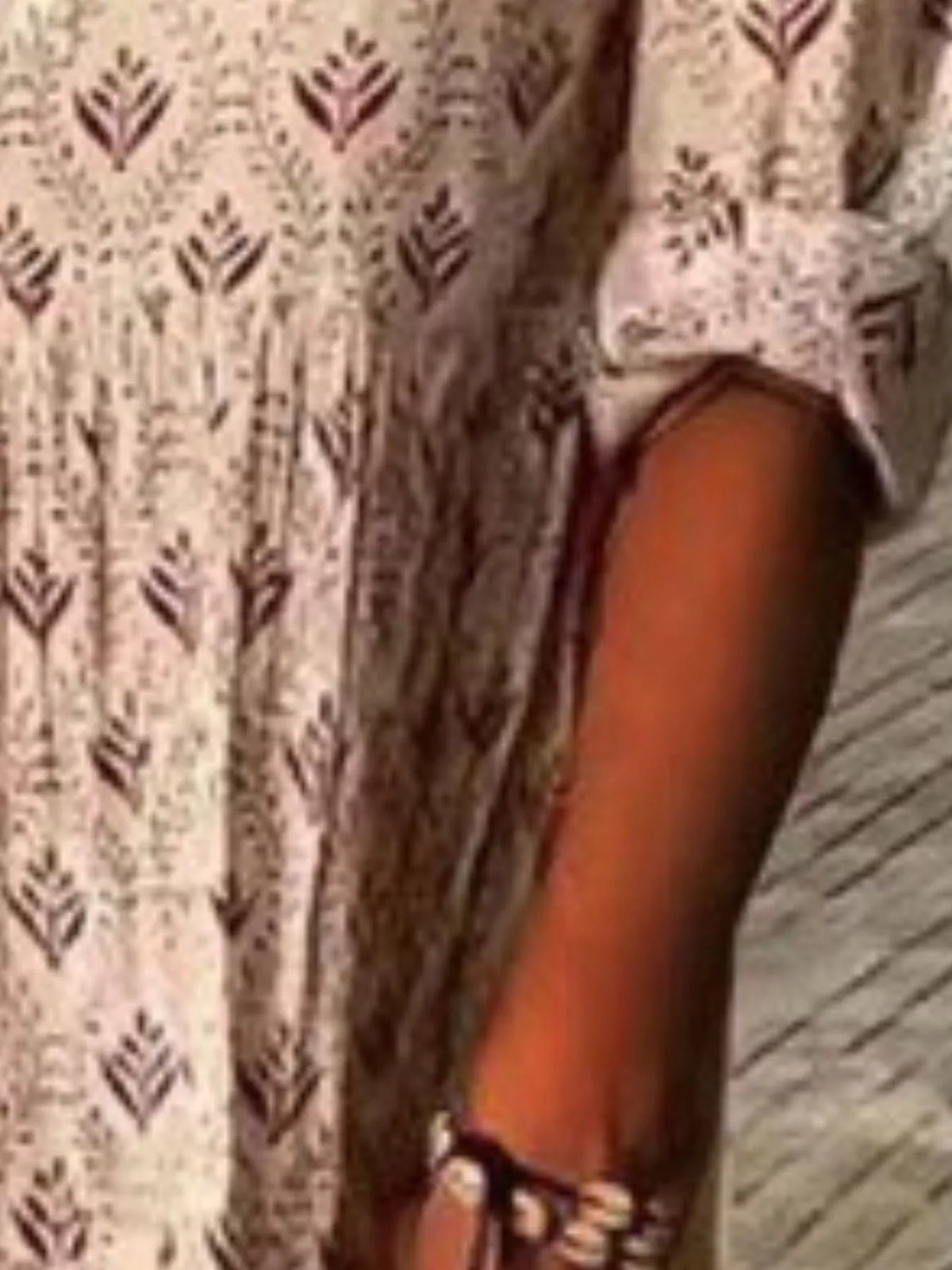 Printed Notched-Neck Tiered Maxi Dress