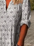 Printed Notched-Neck Tiered Maxi Dress