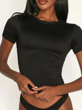 Women’s Short Sleeve Swim Tops Black / S