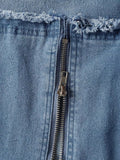Sleeveless Hooded Denim Maxi Dress