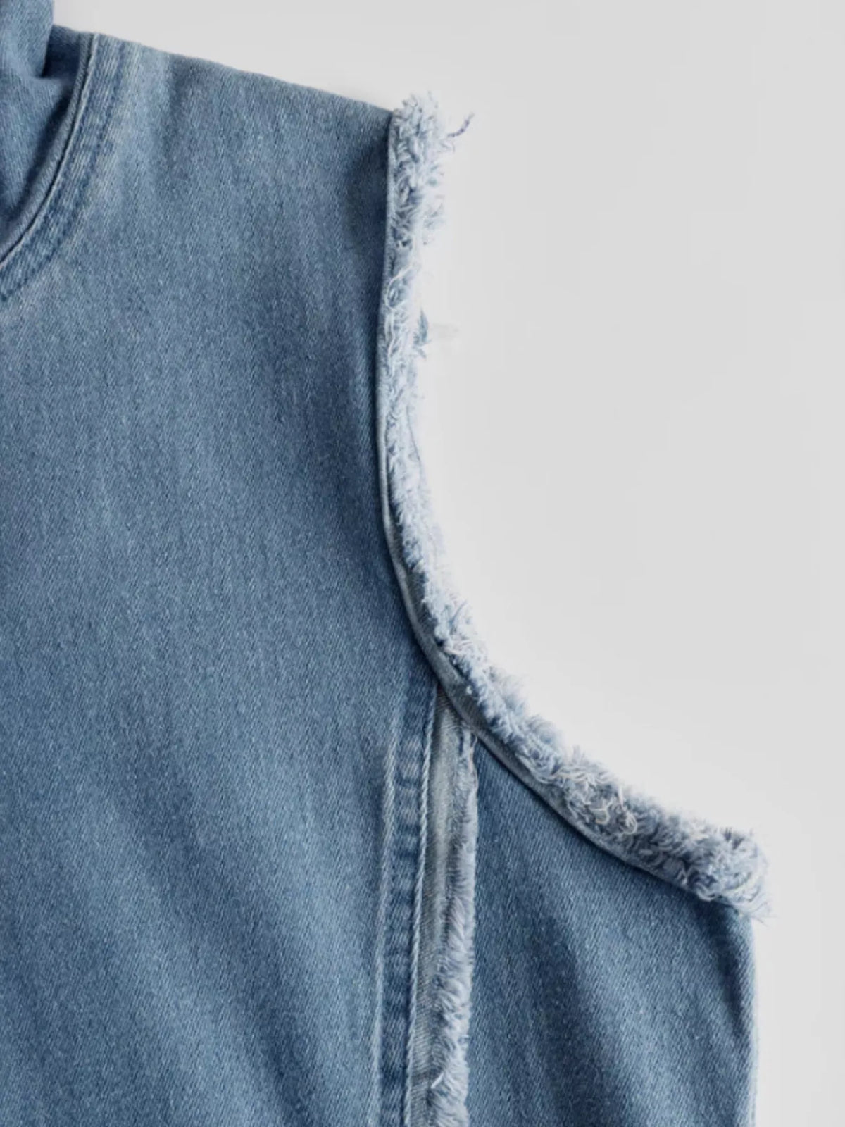 Sleeveless Hooded Denim Maxi Dress