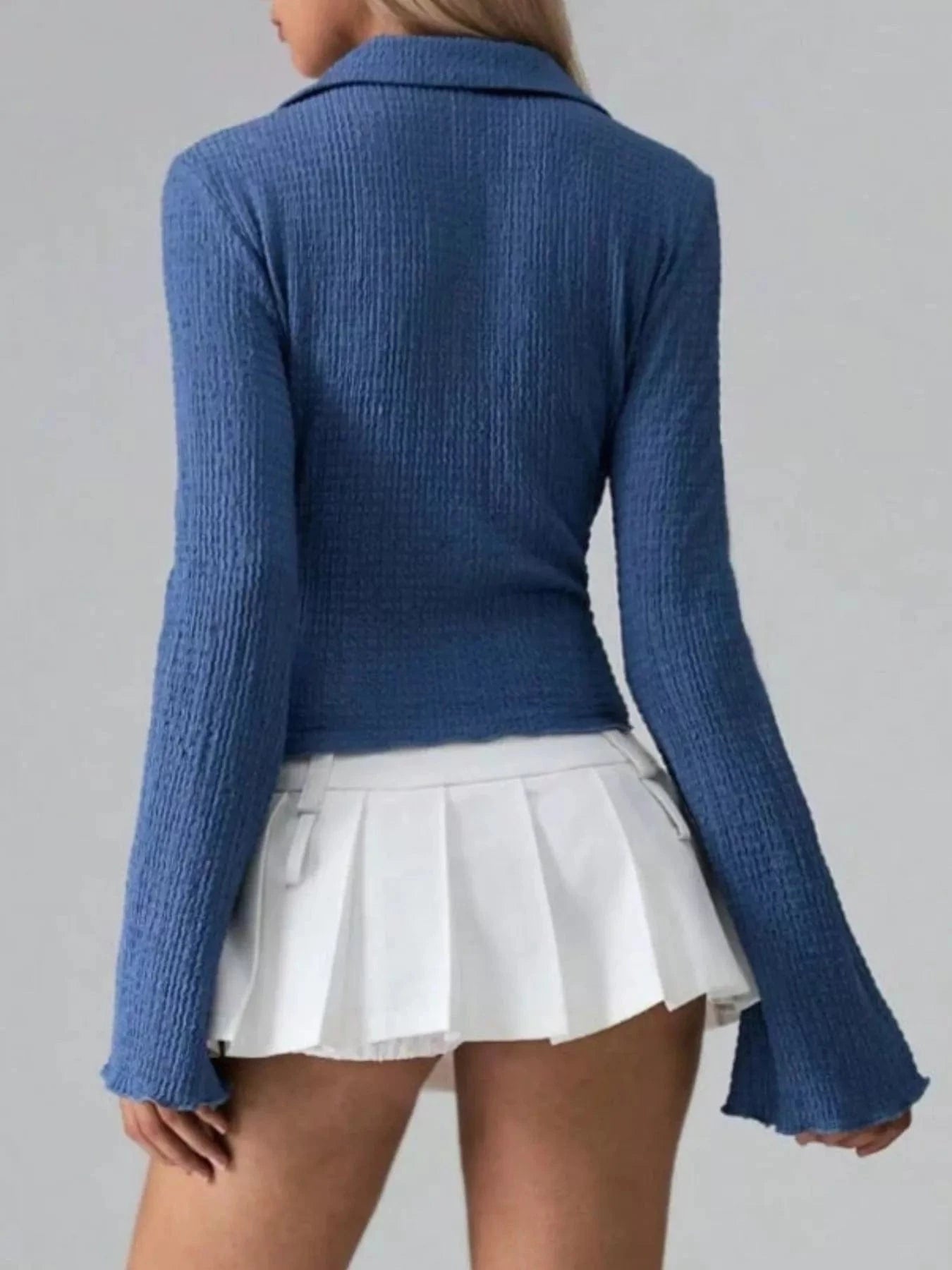 Women tops Button Up Flare Sleeve Shirt Button Up Flare Sleeve Shirt