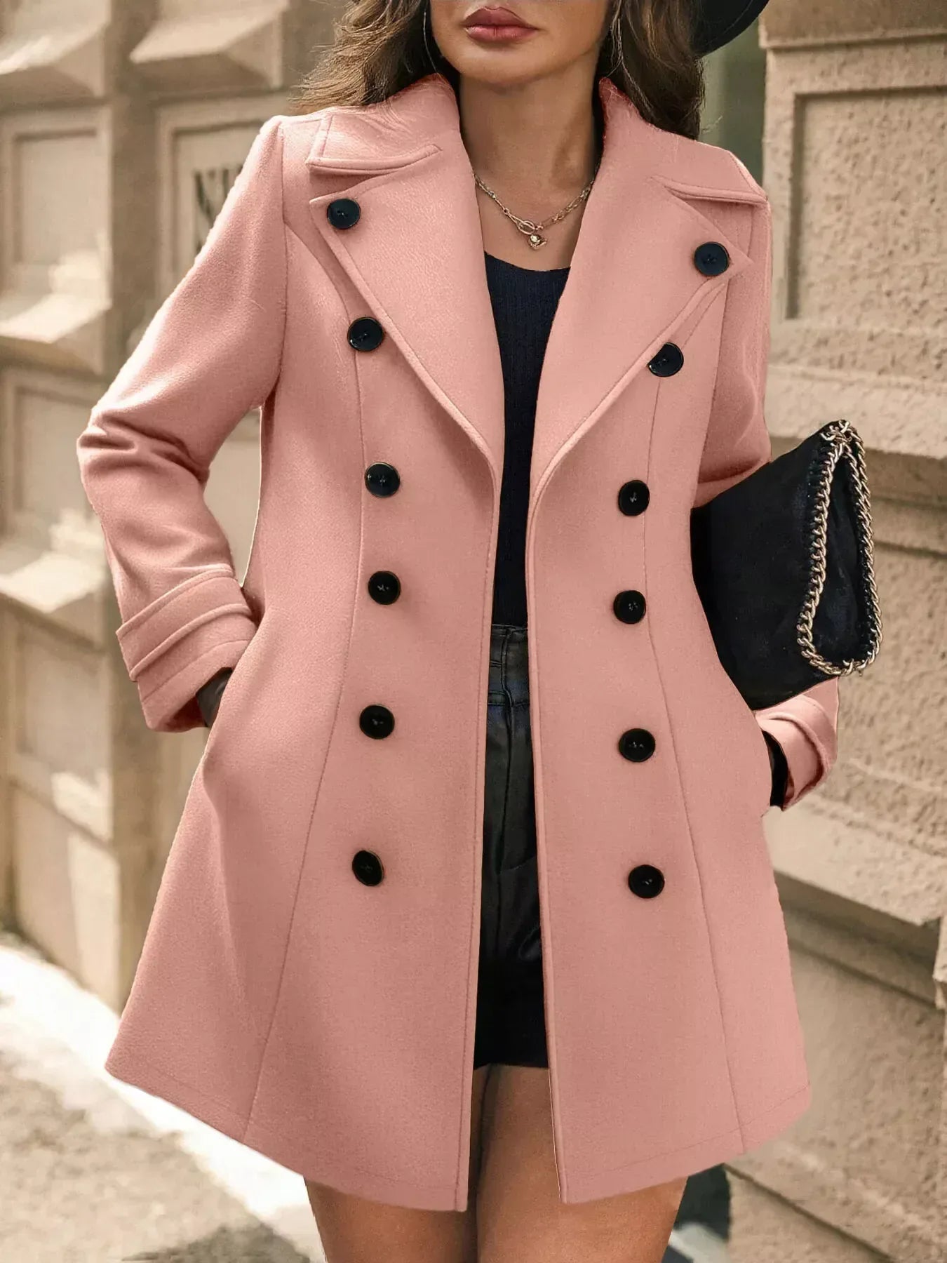 Wool Blend Overcoat Pale Blush / S
