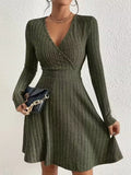 Wrap Mini Dress Army Green / S