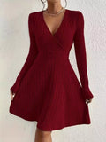 Wrap Mini Dress Burgundy / S