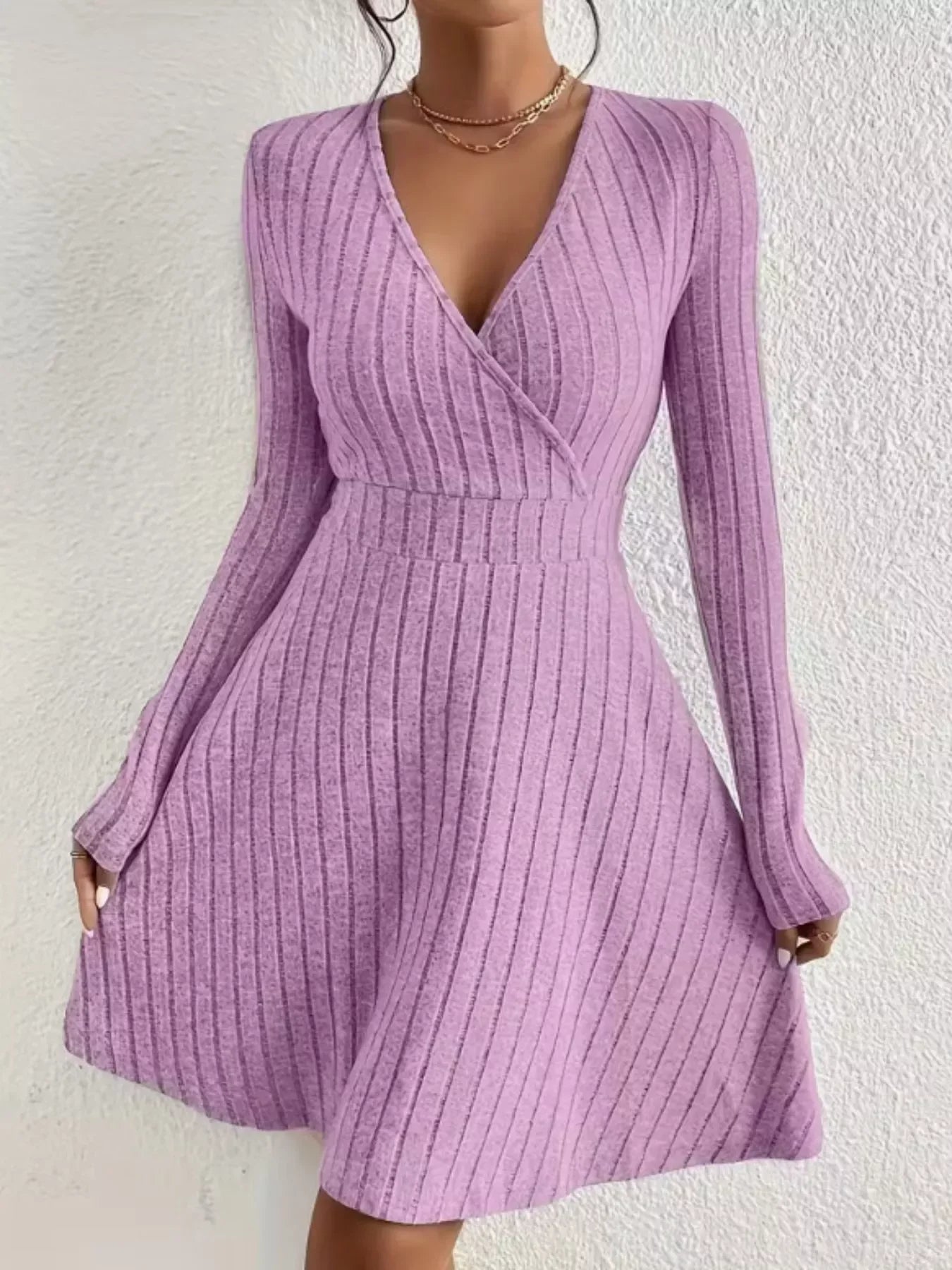 Wrap Mini Dress Lavender / S