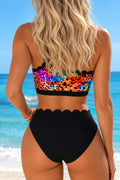 Zahara Scalloped Animal-Print Bikini Set