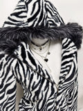 Zebra Faux Fur Jacket