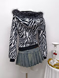 Zebra Faux Fur Jacket