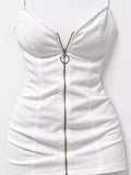 Zip-Front Bodycon Mini Dress in Extended Sizes