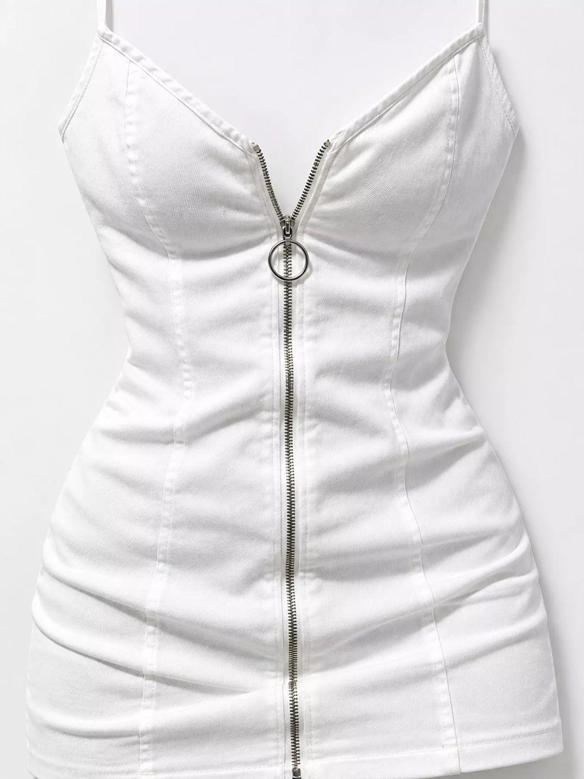 Zip-Front Bodycon Mini Dress in Extended Sizes