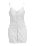 Zip-Front Bodycon Mini Dress in Extended Sizes