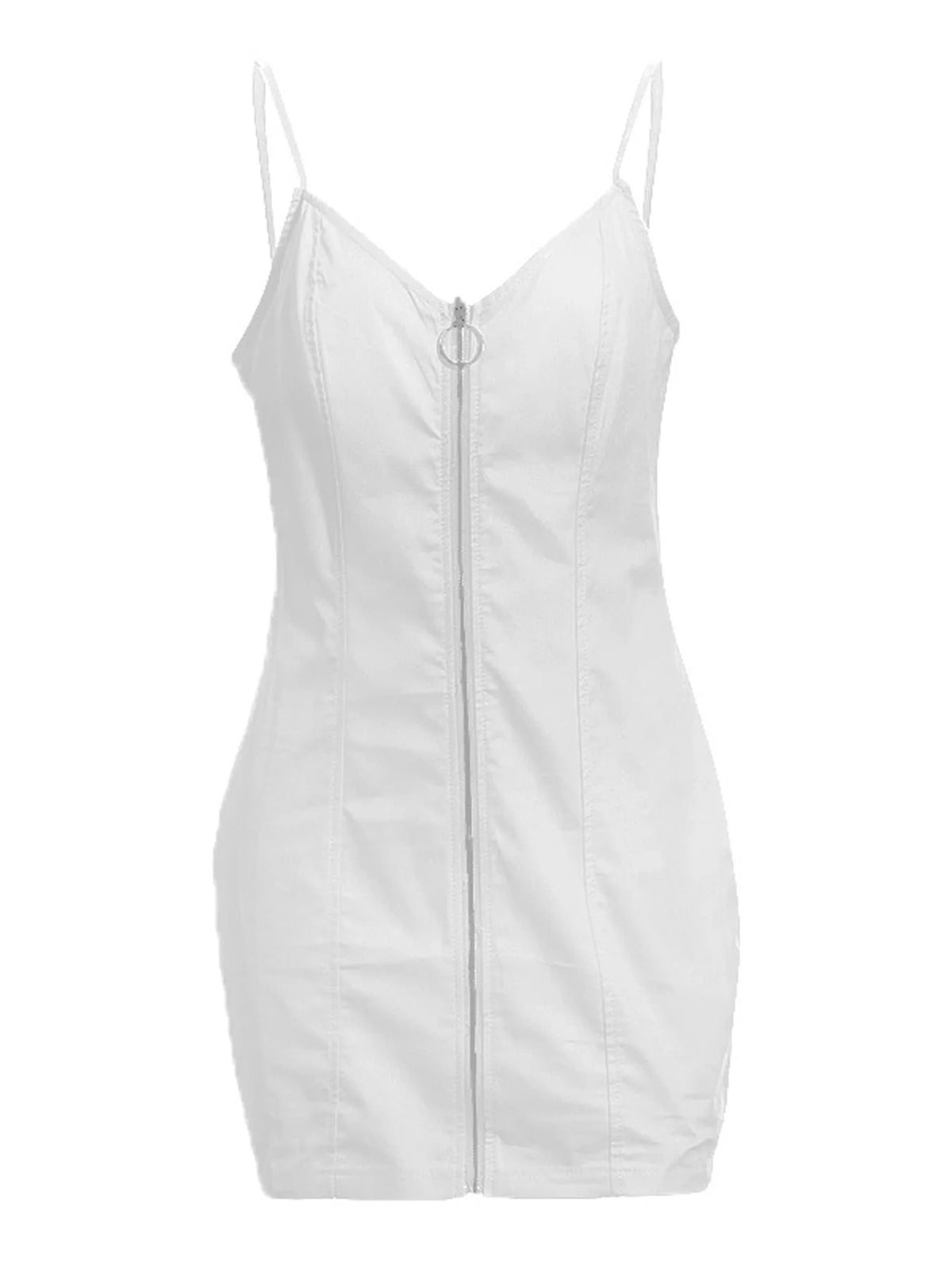 Zip-Front Bodycon Mini Dress in Extended Sizes