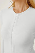 Zip Front Long Sleeve Bodysuit