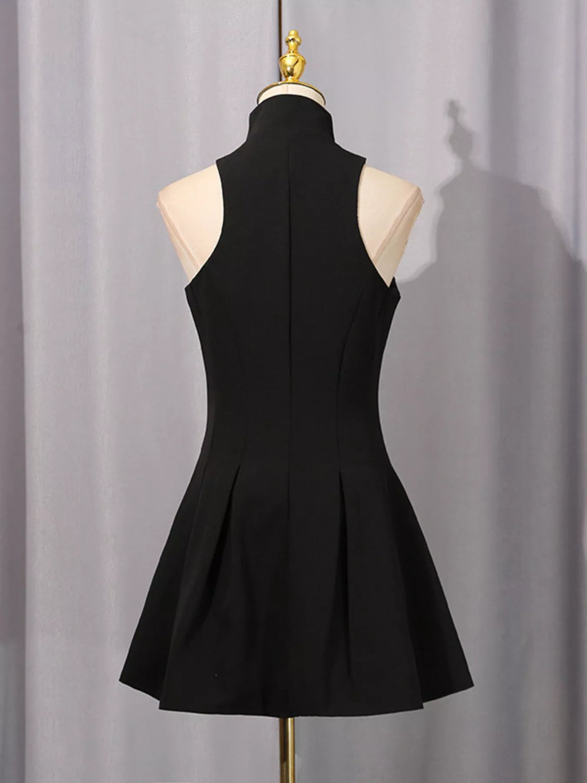 Zip-Front Sleeveless Mini Dress