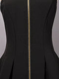Zip-Front Sleeveless Mini Dress