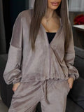 Zip Up Cropped Outerwear and Pants Set Taro Purple / S