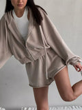 Zip-Up Hoodie and Shorts Set