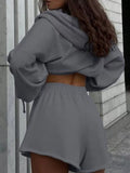 Zip-Up Hoodie and Shorts Set