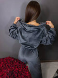 Zip Up Hoodie and Wide-Leg Pants Set