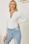 Zip Front Long Sleeve Bodysuit